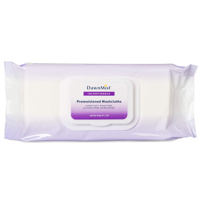 Dukal AW4750 Dawn Mist PreMoistened Adult Wash Cloth NonSterile Soft Pack Flip Top Lid 9 Width x 13 Length Pack of 512